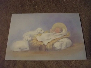 6 Christmas cards baby JESUS & lambs by masterpiece studios - Picture 1 of 2