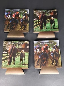 Kentucky Horseracing Drink Coozie Set di (4) Cavalli Accoglienti - Foto 1 di 8