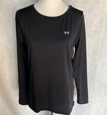 Camisa Top Under Armour HeatGear Talla L Negra Ajustada Manga Larga Para Mujer Nueva Con Etiquetas Foto 1 de 4