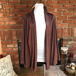 Catherine's Black Label Brown Faux Suede Cover Jacket Plus sz 1X (1 XL) - Picture 1 of 7