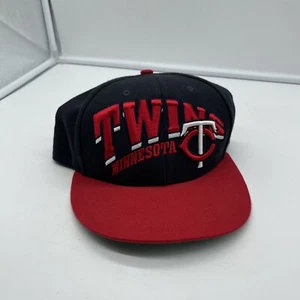 Minnesota Twins SnapBack Ball Cap Forty Seven Licensed Brand Black Red MLB ‘47 - Picture 1 of 11