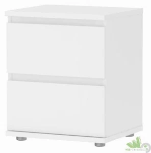 COMODINO LEGNO BIANCO 2 CASSETTI NOVA 40,2x34,1x48,2h CM CAMERA DA LETTO COMò - Foto 1 di 1