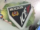 Vintage Molson Ice Beer Embossed Retail Metal Sign 31?x 35? Bar Mancave Decor