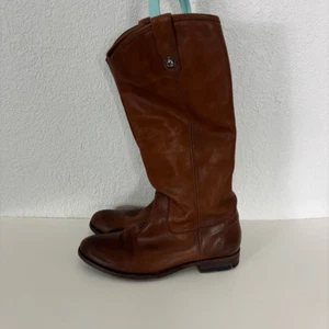 Frye Brown Leather Tall Pull On Riding Boots Women's Size 8.5 - Picture 1 of 10