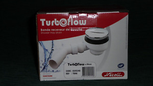 Bonde chromé  90 mm - Turboflow  TB90 NICOLL pour receveur de douche d.50 /60/90