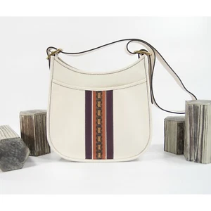 Coach Chalk Leather Emery Varsity Stripe Crossbody Shoulder Bag NWT - Picture 1 of 12
