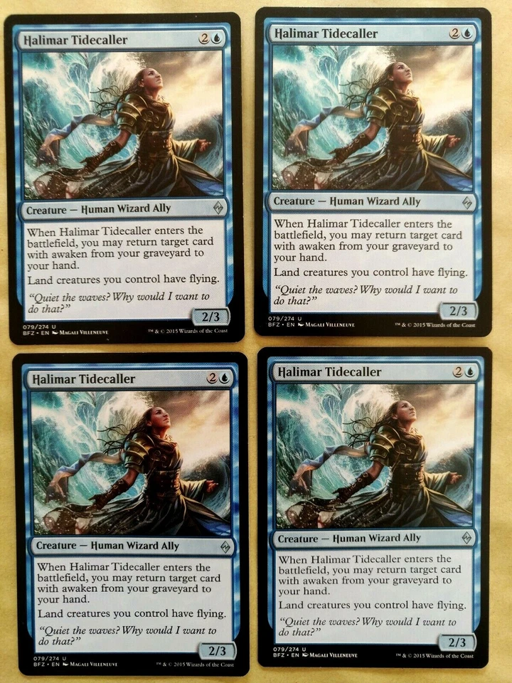 4x Halimar Tidecaller - MTG Battle for Zendikar BFZ Uncommon Excellent (EX) - Imagen 1 de 1