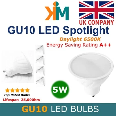 GU10 LED Light Bulbs Energy Saving Spotlight 5W Cool White 220–240V 4000K /6500K - Image 1 of 4