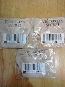 Victoria's Secret Pink panties lot of 3 Medium Thong Ribbed Nude Tan Beige NIP - Picture 1 of 5