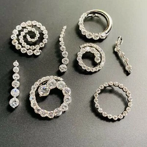 925 Sterling Silver Journey CZ Pendants Multiple Styles Available - Picture 1 of 2