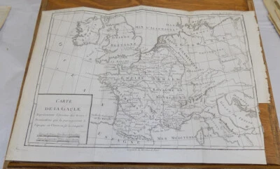 1784 Mapa/MAPA DETALLADO DE DOMINIOS DE GALA, ZONAS CONQUISTADAS POR EL REY CLOVEO EN EUROP Foto 1 de 4