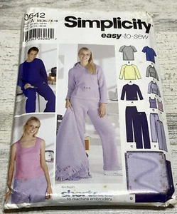 2002 Simplicity 0642 Unisex Pants Top size A 8-18 XS-XL sewing pattern uncut - Picture 1 of 3
