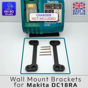 Cargador de batería rápido de iones de litio Makita DC18RA 18V soportes de montaje en pared - Imagen 1 de 6