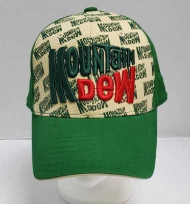2008 Вышитая Mountain Dew бейсбольная кепка шляпа газировки безалкогольный напиток взрослых один размер - Изображение 1 из 4