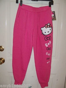 Hello Kitty Pink Sweat Pants Size Large Girl's NEW - Picture 1 of 2