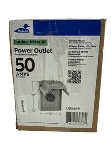 Midwest 50 AMP Power Outlet Outdoor U054PP (OB) - Picture 1 of 11
