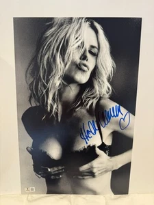 HEIDI KLUM SIGNED 11X17 PHOTO BEAUTIFUL SUPERMODEL AUTO BECKETT BAS COA - Picture 1 of 3