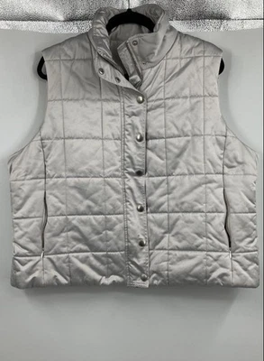 Chaleco acolchado con cremallera completa plateado para mujer Lauren Ralph Lauren talla 2X Foto 1 de 4