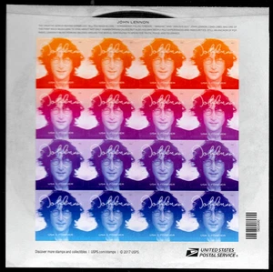 JOHN LENNON US #5312-5315 BEATLES MUSIC ROCK LEGEND ICON MVF FOREVER STAMP SHEET - Picture 1 of 2