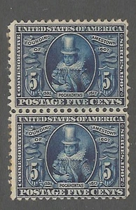 UNITED STATES SCOTT#330 MINT NEVER HINGED PAIR JAMESTOWN HIGH VALUE - Picture 1 of 1