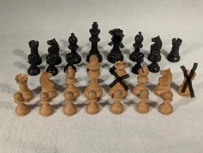 复古 20 世纪 60 年代 Staunton Revanche 国际象棋锦标赛套装 3 1/2 英寸 King Botvinnik 选择 3 — 第 1/4 张图片