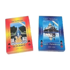 Due mazzi di carte da gioco rivestite in plastica San Pietroburgo Russia punti di riferimento - Foto 1 di 4