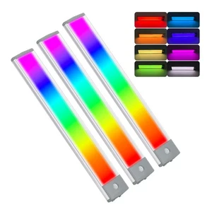 Motion Sensor Cabinet Lighting,RGB LED Closet Lights Wireless USB Charging Cu... - Picture 1 of 8