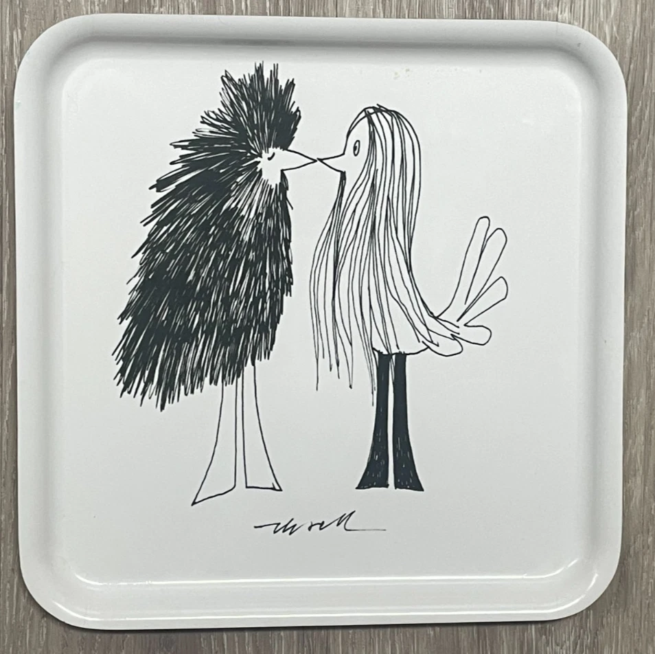 Bandeja de servir Ikea Birds Square 13" negro blanco artista Olle Eksell decoración ecléctica Foto 1 de 4
