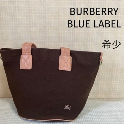 Burberry Blue Label Tote Bag Brown Pink Horse Logo Vhtf Women Bag Accessory JPN - Image 1 of 4