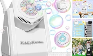 Bubble Machine for Kids Toddlers - Portable 90° Bubble Maker with Bubble - Picture 1 of 7
