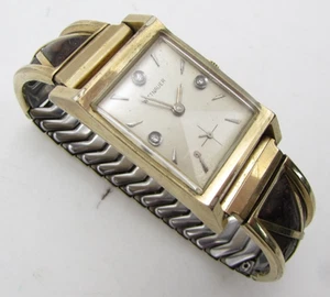 Vintage WITTNAUER Mens 84/1 Revue Diamond Dial 10k Gold filled Case Bracelet - Picture 1 of 16