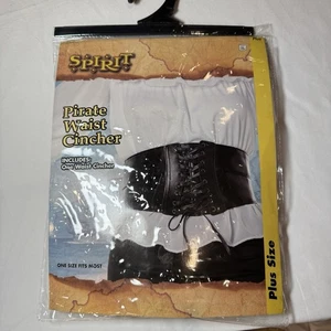 Spirit Halloween Pirate Waist Cincher in Black Plus Size Cosplay Renaissance - Picture 1 of 3
