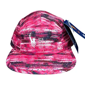 New Balance 2024 New York City Marathon Running Hat Adjustable Pink Multicolor - Picture 1 of 8