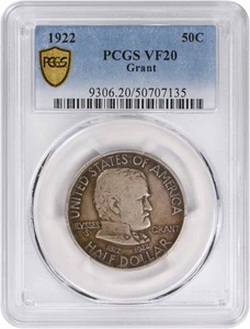Grant Commemorative Silver Half Dollar 1922 VF20 PCGS - Picture 1 of 2