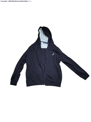 Nautica Men’s Size Large Hoodie Sweatshirt Black Soft Full Zip Up - Image 1 of 4