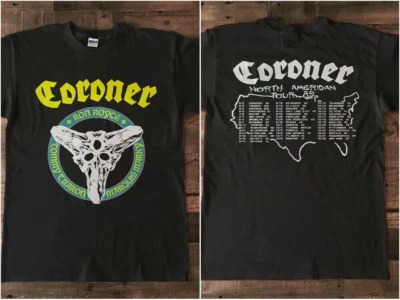 CORONER BAND NORTH AMERICA TOUR DOUBLE SIDED T Shirt Full Size S-5XL TT572 - Image 1 of 3
