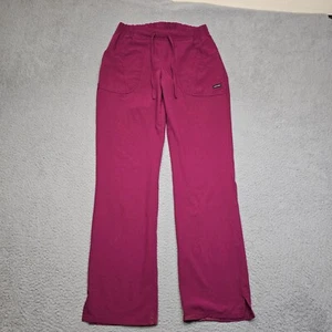 Jockey Scrub Pants Womens Small Red Flat Front Medical Nursing - Picture 1 of 16