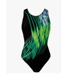 The Finals Girl’s Pipeline Super V-Back Swimsuit, Size 20, Green/Black - Picture 1 of 10