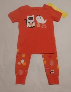 NWT Old Navy Halloween Boo Crew Short Sleeve Pajamas PJs 2PC Baby Toddler Girl - Picture 1 of 1