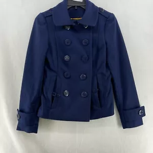 H&M Divided Pea Mantel Damen Gr. 6 dunkelblau Kragen zweireihig geknöpfte Tasche - Bild 1 von 12