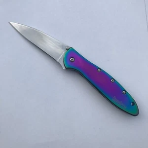 Kershaw Leek WEARHOUSE EXCLUSIVE Rainbow/Mirror Blade 1660WS Rare - Picture 1 of 8