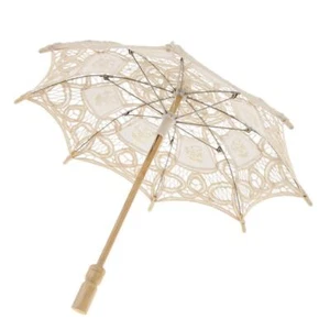 Handmade Lace Parasol Mini Wedding Bridal Flower Girls Umbrella - Picture 1 of 29