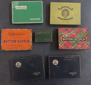 Lot of 7 Vintage Cigarette / Tobacco/ Butterscotch Tins - Picture 1 of 12