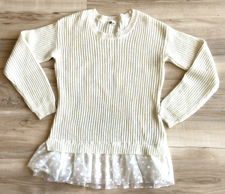 Girls Sweater by Epic Threads Ivory Acrylic Blend Knit Size XL - Image 1 of 4