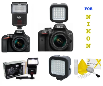SPEED LIGHT FLASH ZOOM SWIVEL + 36 LIGHT LED FOR NIKON D3500 D5600 D7200 D500 - Image 1 of 4