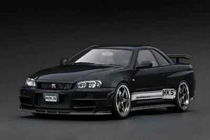 IG3228 1/18 Ignition Model Nissan Skyline GT-R (BNR34) Black (HKS) - Picture 1 of 2
