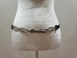 WHITE HOUSE BLACK MARKET WHBM Black Chain Front Adjustable Belt M - Picture 1 of 8