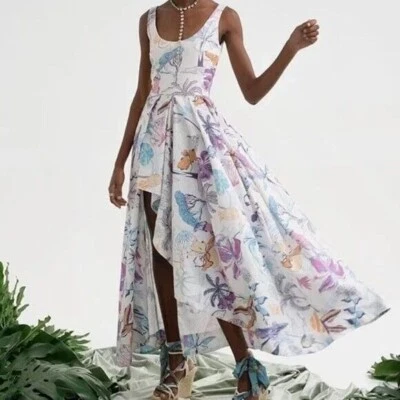 Vestido Isla & Blanco Samara en Canto de Playa Talla L Nuevo con Etiquetas Diseñador Resortwear Lino Foto 1 de 4