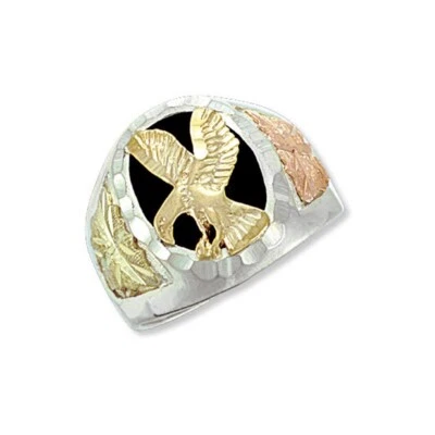 Landstrom's® Sterling Silver Onyx Eagle Mens Ring Size 12.5 FAST SHIPPING - Image 1 of 3