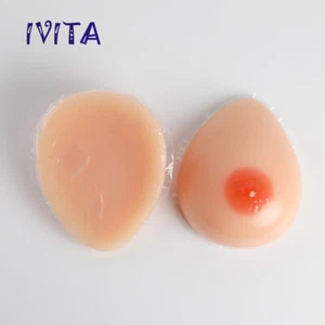 IVITA F Cup Self-Adhesive Dropletshape Crossdresser Silicone Breast Forms - Picture 1 of 12